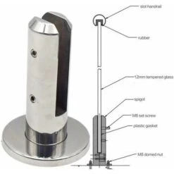 Escaliers Piscine Spigot Verre Balustrade Rampe Balcon Clôture En Verre Pince Pour Piscine Balcon Clôture -Trait Piscine Soldes Magasin 100344637 4