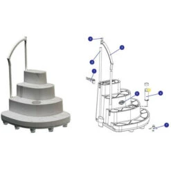 Escalier Majestique Pour Piscine à Fond Plat 8 Escalier Majestique Pour Piscine à Fond Plat -Trait Piscine Soldes Magasin 10264378 3