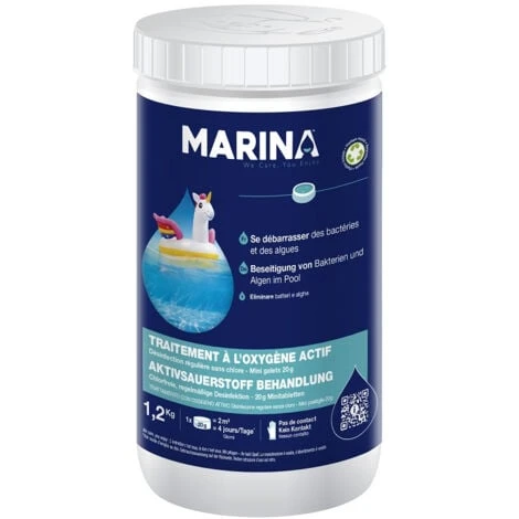 Marina Désinfection Régulière - Traitement Sans Chlore Pastilles 1,2kg 3 Marina Désinfection Régulière - Traitement Sans Chlore Pastilles 1,2kg