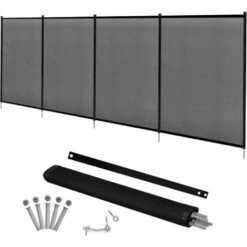 COSTWAY Barrière De Protection Souple Barrière De Sécurité Pour Piscine Barriere Filet En Aluminium 360 X 125 Cm Noire