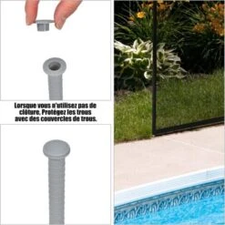 COSTWAY Barrière De Protection Souple Barrière De Sécurité Pour Piscine Barriere Filet En Aluminium 360 X 125 Cm Noire -Trait Piscine Soldes Magasin 11946129 3