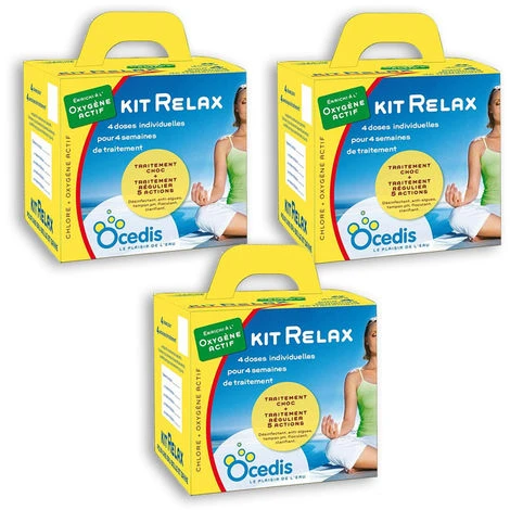 Pack 3 Mois Traitement Oxygène Actif Ocedis KIT RELAX Pour Piscine 30m³ 3 Pack 3 Mois Traitement Oxygène Actif Ocedis KIT RELAX Pour Piscine 30m³