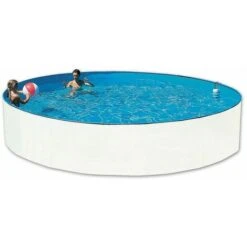 Piscine Métal Ronde Blanche Ø 4,6 X 0,90 M Pour Enfants