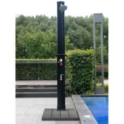 Élément De Sol Pour Douche Solaire Gris Foncé Effet Bois Caillebotis Antidérapant Piscine Jardin -Trait Piscine Soldes Magasin 13315416 3