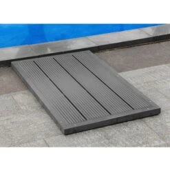 Élément De Sol Pour Douche Solaire Gris Foncé Effet Bois Caillebotis Antidérapant Piscine Jardin -Trait Piscine Soldes Magasin 13315416 5
