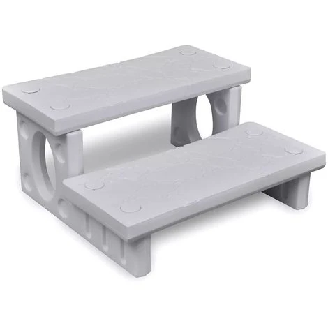 VIDAXL Marches De Spa Blanc 3 VIDAXL Marches De Spa Blanc