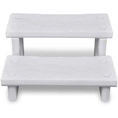 VIDAXL Marches De Spa Blanc 4 VIDAXL Marches De Spa Blanc â Image 2