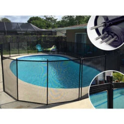 Clôture Piscine Démontable PROTECT ENFANT Noire 3m Fixations 16mm