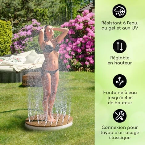 Douche De Jardin - Blumfeldt Sumatra Breeze RD - WPC Aluminium Ø 70.4cm - Douche D'extérieur - Base Antidérapante - Design Rond 4 Douche De Jardin - Blumfeldt Sumatra Breeze RD - WPC Aluminium Ø 70.4cm - Douche D'extérieur - Base Antidérapante - Design Rond – Image 2