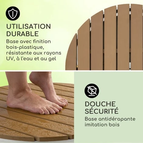 Douche De Jardin - Blumfeldt Sumatra Breeze RD - WPC Aluminium Ø 70.4cm - Douche D'extérieur - Base Antidérapante - Design Rond 5 Douche De Jardin - Blumfeldt Sumatra Breeze RD - WPC Aluminium Ø 70.4cm - Douche D'extérieur - Base Antidérapante - Design Rond – Image 3