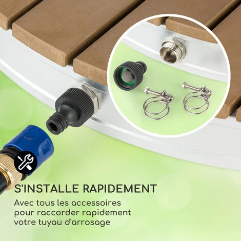 Douche De Jardin - Blumfeldt Sumatra Breeze RD - WPC Aluminium Ø 70.4cm - Douche D'extérieur - Base Antidérapante - Design Rond 7 Douche De Jardin - Blumfeldt Sumatra Breeze RD - WPC Aluminium Ø 70.4cm - Douche D'extérieur - Base Antidérapante - Design Rond – Image 5