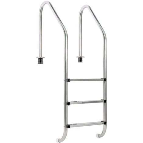 Zelsius Echelle De Piscine à 3 Marches A 50 X 62 X 157 Cm - Argent Avec Protection Antidérapante 3 Zelsius Echelle De Piscine à 3 Marches A 50 X 62 X 157 Cm - Argent Avec Protection Antidérapante