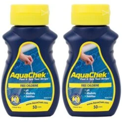 Lot De 2 AquaChek Testeur De Chlore Pour Piscine Et Spa, Lot De 50 Bandelettes - Aquachek