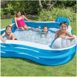 INTEX Piscine Gonflable Avec 4 Sieges Pour Enfant Et Famille - 2,29x2,29x0,66m -Trait Piscine Soldes Magasin 18640836 3