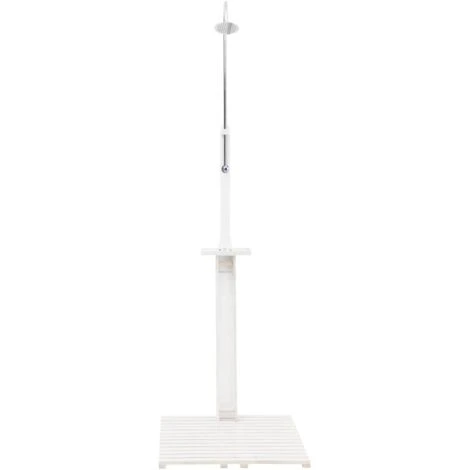 Douche De Jardin Blanc Bois VidaXL 3 Douche De Jardin Blanc Bois VidaXL – Image 2