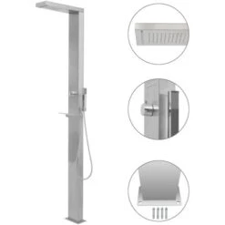 Douche D'extérieur Acier Inoxydable Carré VidaXL