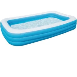 BESTWAY Piscine Gonflable De Luxe Pour Enfant Et Famille - Bleu - 3 Boudins - 305x183x56 Cm