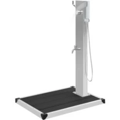 Douche D'extérieur Avec Receveur De Douche WPC Acier Inoxydable VidaXL -Trait Piscine Soldes Magasin 19518948 3