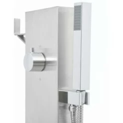 Douche D'extérieur Avec Receveur De Douche WPC Acier Inoxydable VidaXL -Trait Piscine Soldes Magasin 19518948 5