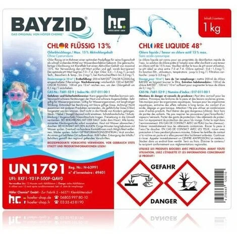 15 X 1 Kg Bayzid Chlore Choc Liquide 48° 7 15 X 1 Kg Bayzid Chlore Choc Liquide 48° – Image 5