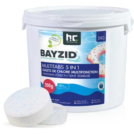 1 X 5 Kg Bayzid Galets De Chlore Multifonction (200g) 3 1 X 5 Kg Bayzid Galets De Chlore Multifonction (200g)