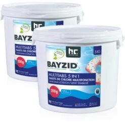 2 X 5 Kg Bayzid Galets De Chlore Multifonction (200g)