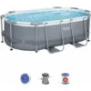 Kit Piscine Complet BESTWAY – Spinelle Grise – Piscine Ovale Tubulaire Pompe De Filtration Et Kit De Réparation Inclus 3x2 M -Trait Piscine Soldes Magasin 28108608 1