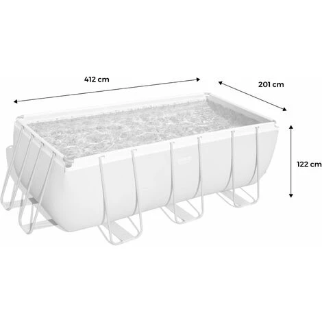 Piscine Tubulaire Hors Sol Vostok Gris Foncé Bestway. Rectangulaire 4x2m Avec Pompe. Filtre à Cartouche. Diffuseur Et échelle 7 Piscine Tubulaire Hors Sol Vostok Gris Foncé Bestway. Rectangulaire 4x2m Avec Pompe. Filtre à Cartouche. Diffuseur Et échelle – Image 5