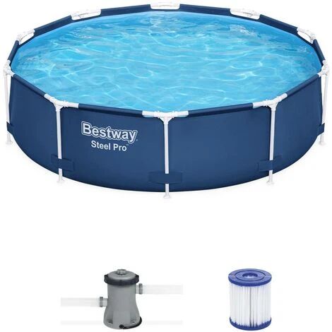 Piscine Tubulaire BESTWAY - Connemara Ø3.05m Bleue Foncée - Piscine Ronde Ø3.05m Avec Pompe De Filtration. Piscine Hors Sol. Armature Acier 3 Piscine Tubulaire BESTWAY - Connemara Ø3.05m Bleue Foncée - Piscine Ronde Ø3.05m Avec Pompe De Filtration. Piscine Hors Sol. Armature Acier