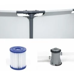 Piscine Tubulaire BESTWAY - Opalite Blanche - Piscine Ronde Ø3.6m Avec Pompe 10 Piscine Tubulaire BESTWAY - Opalite Blanche - Piscine Ronde Ø3.6m Avec Pompe -Trait Piscine Soldes Magasin 28171322 4