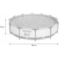Piscine Tubulaire BESTWAY - Opalite Blanche - Piscine Ronde Ø3.6m Avec Pompe 11 Piscine Tubulaire BESTWAY - Opalite Blanche - Piscine Ronde Ø3.6m Avec Pompe -Trait Piscine Soldes Magasin 28171322 5