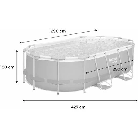 Kit Piscine Complet BESTWAY – Spinelle Grise – Piscine Ovale Tubulaire Pompe De Filtration Et Kit De Réparation Inclus 4x2 M 7 Kit Piscine Complet BESTWAY – Spinelle Grise – Piscine Ovale Tubulaire Pompe De Filtration Et Kit De Réparation Inclus 4x2 M – Image 5