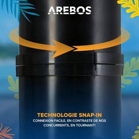 AREBOS Douche Solaire 20 Litres 221cm Avec Thermomètre Intégré Pommeau De Douche Rond Avec Douche De Pied Douche De Jardin Avec Raccord Pour Tuyau D'arrosage Technologie Snap-in Noir 5 AREBOS Douche Solaire 20 Litres 221cm Avec Thermomètre Intégré Pommeau De Douche Rond Avec Douche De Pied Douche De Jardin Avec Raccord Pour Tuyau D'arrosage Technologie Snap-in Noir – Image 3