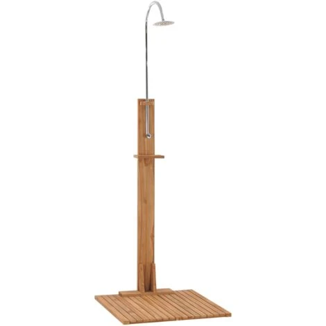 Douche De Jardin 75x75x210 Cm Bois De Teck Solide VidaXL 4 Douche De Jardin 75x75x210 Cm Bois De Teck Solide VidaXL – Image 2