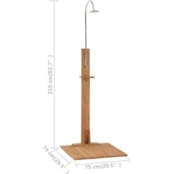 Douche De Jardin 75x75x210 Cm Bois De Teck Solide VidaXL 9 Douche De Jardin 75x75x210 Cm Bois De Teck Solide VidaXL -Trait Piscine Soldes Magasin 30215561 3