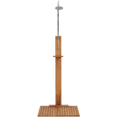 Douche De Jardin 75x75x210 Cm Bois De Teck Solide VidaXL 6 Douche De Jardin 75x75x210 Cm Bois De Teck Solide VidaXL – Image 4