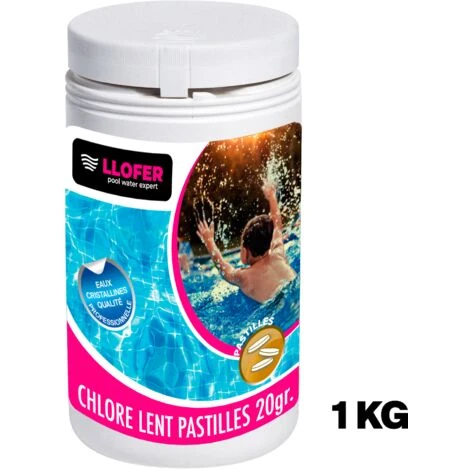 1KG CHLORE LENT PASTILLES DE 20GR. 3 1KG CHLORE LENT PASTILLES DE 20GR.