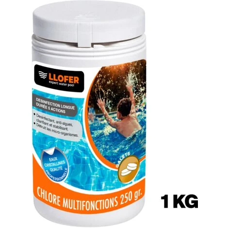 1KG CHLORE MULTIFONCTIONS GALETS DE 250GR 3 1KG CHLORE MULTIFONCTIONS GALETS DE 250GR