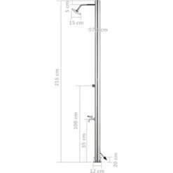 Douche De Jardin 215 Cm Acier Inoxydable VidaXL 9 Douche De Jardin 215 Cm Acier Inoxydable VidaXL -Trait Piscine Soldes Magasin 31659197 3