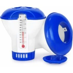 Kueatily Diffuseur Flottant Piscine, Diffuseur De Chlore Flottant Avec Thermomètre De Débit Ajustables & Bouchon De Verrouillage Pour Tous Les & Piscines, Spas, Aquariums & Les étangs Du Poisson(2 PA