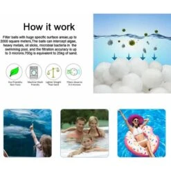 LangRay Boules De Filtre De Piscine 700g Filter Balls Balles Filtrantes,Média Filtre à Fibres Pour Piscine Filtres à Sable Filtrage De L'eau -Trait Piscine Soldes Magasin 33928309 4