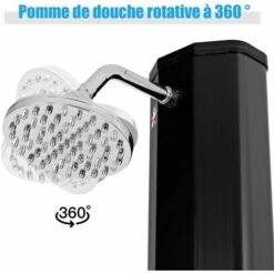 GOPLUS Douche Solaire Exterieur 35 L, Douche De Jardin A Energie Solaire, Temperature De L’Eau Agreable Avec Reservoir D'eau, -Trait Piscine Soldes Magasin 34761121 3