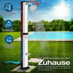 Tillvex Douche Solaire 35 Litres (Noir-Argent)) - Housse De Protection Incluse, Douche De Jardin Solaire - Douche De Jardin Chaude - Sans Raccordement électrique - Avec Robinet Et Pommeau De Douche De 9 Tillvex Douche Solaire 35 Litres (Noir-Argent)) - Housse De Protection Incluse, Douche De Jardin Solaire - Douche De Jardin Chaude - Sans Raccordement électrique - Avec Robinet Et Pommeau De Douche De -Trait Piscine Soldes Magasin 36592244 3