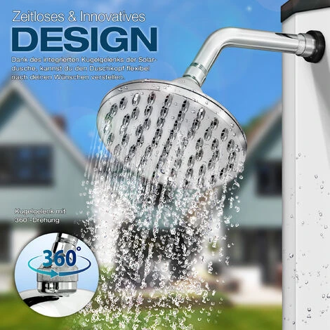 Tillvex Douche Solaire 35 Litres (Noir-Argent)) - Housse De Protection Incluse, Douche De Jardin Solaire - Douche De Jardin Chaude - Sans Raccordement électrique - Avec Robinet Et Pommeau De Douche De 7 Tillvex Douche Solaire 35 Litres (Noir-Argent)) - Housse De Protection Incluse, Douche De Jardin Solaire - Douche De Jardin Chaude - Sans Raccordement électrique - Avec Robinet Et Pommeau De Douche De – Image 5
