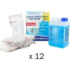 Kit Traitement Piscine Complet - Rev-Aqua 30/60 M3 - 12 Mois De Mareva