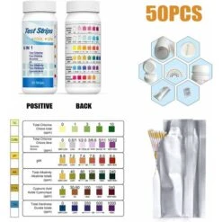 Kueatily 6 En 1 Pour Piscine,Lot De 50 Kit D'analyse De L'eau,Bandelettes De Test Pour Piscine,pour Test De Qualité D'eau Sur Chlore, Brome, Nitrite, Nitrate, Dureté, Alcalinité Totale, PH 9 Kueatily 6 En 1 Pour Piscine,Lot De 50 Kit D'analyse De L'eau,Bandelettes De Test Pour Piscine,pour Test De Qualité D'eau Sur Chlore, Brome, Nitrite, Nitrate, Dureté, Alcalinité Totale, PH -Trait Piscine Soldes Magasin 37154114 3