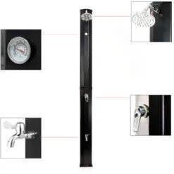 Douche Solaire 35L Avec Pomme Jet Pluie Douche De Jardin Noire Avec Plaque De Base Douche De Piscine 10 Douche Solaire 35L Avec Pomme Jet Pluie Douche De Jardin Noire Avec Plaque De Base Douche De Piscine -Trait Piscine Soldes Magasin 42844324 4