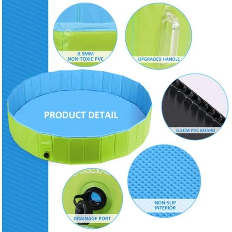 Pecute Piscine Pour Chien, M 80x20cm, Baignoire Chien Pliable Plus Robuste, Piscine Enfant Pour Jardin, Patio Ou Salle De Bain, Piscine Animaux, Inusable, Avec Poignées 4 Pecute Piscine Pour Chien, M 80x20cm, Baignoire Chien Pliable Plus Robuste, Piscine Enfant Pour Jardin, Patio Ou Salle De Bain, Piscine Animaux, Inusable, Avec Poignées – Image 2