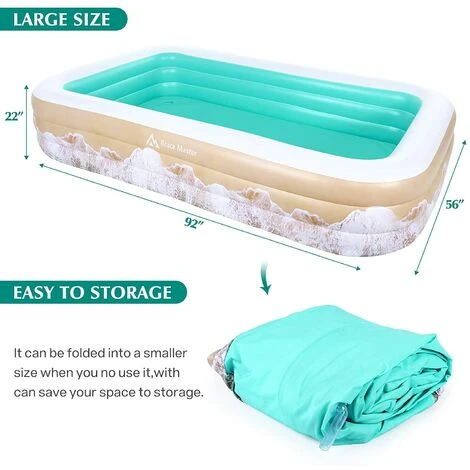 Brace Master Piscine Gonflable Pour Enfants 92 X 56 X 22pour Enfants De 3 Ans Et Plus Piscine Gonflable Pour Enfants Adultes Extérieur Jardin Arrière-cour Vert 5 Brace Master Piscine Gonflable Pour Enfants 92 X 56 X 22pour Enfants De 3 Ans Et Plus Piscine Gonflable Pour Enfants Adultes Extérieur Jardin Arrière-cour Vert – Image 3