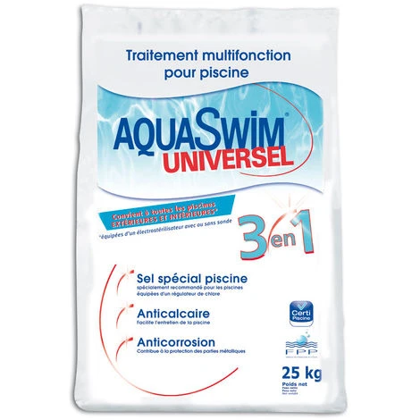 Sel De Piscine 3 En 1 Universel 25 Kg - Aquaswim 3 Sel De Piscine 3 En 1 Universel 25 Kg - Aquaswim